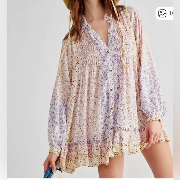 Free People Lost In You Printed Tunic floral large - Picture 2 of 12